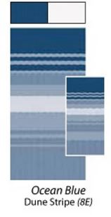 Carefree RV Awning Vinyl Fabric 19'-2" - Ocean Blue Dune Stripe With White Weatherguard  • JU208E00