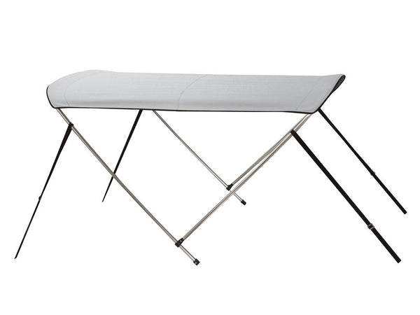 Carver 5' 6" L x 53"-62" W x 42" H White Vinyl Round Tube 2-Bow Ready to Assemble Bimini Top Kitwith Storage Boot  • V4257UB