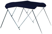 Carver 6' L x 79"-84" W x 46" H Captain Navy Sunbrella Acrylic Round Tube 3-Bow Ready to Assemble Bimini Top Kit  • A4681UB-5
