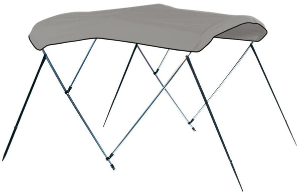 Carver 6' L x 85"-90" W x 46" H Cadet Gray Sunbrella Acrylic Round Tube 3-Bow Ready to Assemble Bimini Top Kit  • A4687UB-10