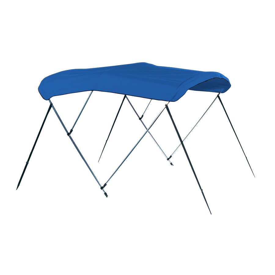 Carver 72" L x 61"-66" W x 54" H Pacific Blue Sunbrella Acrylic Round Tube 3-Bow Bimini Top  • A5463UB-04