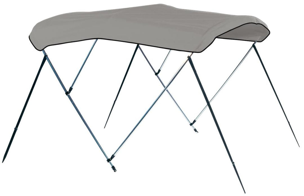 Carver 6' L x 67"-72" W x 54" H Cadet Gray Sunbrella Acrylic Round Tube 3-Bow Ready to Assemble Bimini Top Kit  • A5469UB-10