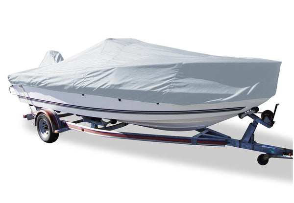 Carver Styled-to-Fit V-Hull Center Console Fishing Boat Cover with High Bow Rails - 19'6" Length x 96" Width  • 70019P-10