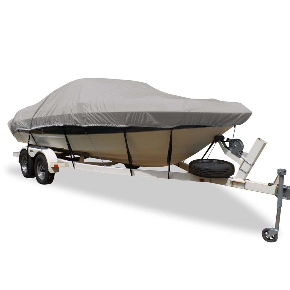 Carver Flex-Fit Haze Gray Poly-Guard Boat Cover for 22'-23' L x 102" W V-Hull Runabout Boats  • 79010
