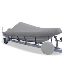 Carver Mist Gray Sun-Dura Boat Cover for 18'6" L x 102" W V-Hull Fishing Boats with Center Console & Shallow Draft Hull  • 71218S-11