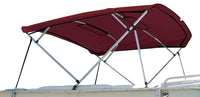 Carver 8' L x 96"-102" W Burgundy Sunbrella Acrylic 4-Bow Pontoon Bimini Canvas  • 8PONRCLA08