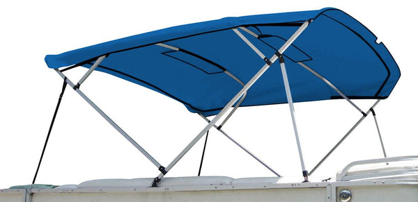 Carver 8' L x 96"-102" W Pacific Blue Sunbrella Acrylic 4-Bow Pontoon Bimini Canvas  • 8PONRCLA04