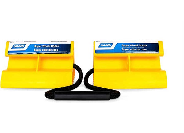 Camco RV Double Super Wheel Chock with Rope, 2-Pack  • 44478