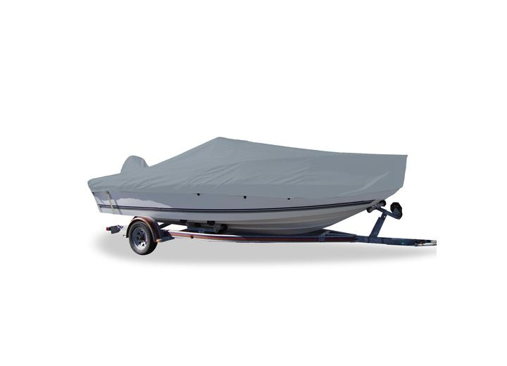 Carver Mist Gray Sun-Dura Boat Cover for 17'6" L x 92" W V-Hull Fishing Boats with Center Console & High Bow Rails  • 70017S-11