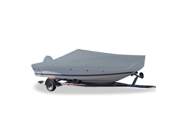 Carver Mist Gray Sun-Dura Boat Cover for 17'6" L x 92" W V-Hull Fishing Boats with Center Console & High Bow Rails  • 70017S-11