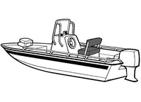 Carver Mist Gray Sun-Dura Boat Cover for 23'6" L x 102" W V-Hull Fishing Boats with Center Console & Shallow Draft Hull  • 71223S-11