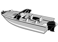 Carver Wide Series Slate Gray Poly-Flex ll Boat Cover for 19'6" L x 100" W Aluminum V-Hull Fishing Boat with Walk Thru Windshield  • 72319F-10