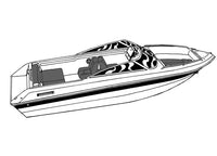 Carver Slate Gray Poly-Flex ll Boat Cover for 19'6" L x 96" W Euro Type V-Hull Runabout Boat with Windshield & Hand or Bow Rails  • 77119F-10