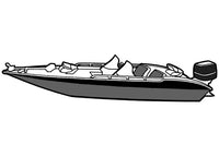 Carver Wide Pro Series Mist Gray Sun-Dura Boat Cover for 20'6" L x 96" W Bass Boat  • 77220S-11