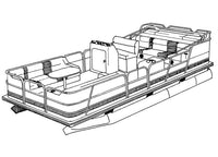 Carver Mist Gray Sun-Dura Boat Cover for 22'6" L x 102" W Pontoon Boats with Fully Enclosed Deck & Bimini Top  • 77522S-11