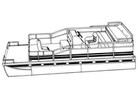 Carver Mist Gray Sun-Dura Boat Cover for 24'6" L x 102" W Pontoon Boats with Partially Enclosed Deck & Bimini Top  • 77624S-11