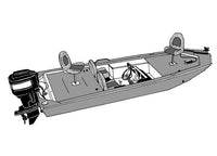 Carver Slate Gray Poly-Flex ll Boat Cover for 17'6" L x 74" W Jon Bass Boat  • 77817F-10
