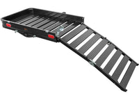 Curt 50" X 30" Black Aluminum Hitch Cargo Carrier with Ramp (Folding 2" Shank)  • 18112