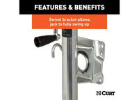 Curt Marine Trailer Jack with 6" Wheel, 1,000 lbs, 10" Travel  • 25003