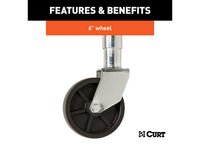 Curt Marine Trailer Jack with 6" Wheel, 1,000 lbs, 10" Travel  • 25003
