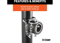 Curt Pipe-Mount Swivel Jack with Side Handle, 5,000 LBS, 15" Travel  • 25005
