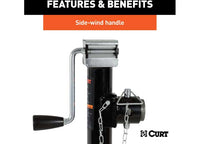 Curt Pipe-Mount Swivel Jack with Side Handle, 5,000 LBS, 15" Travel  • 25005