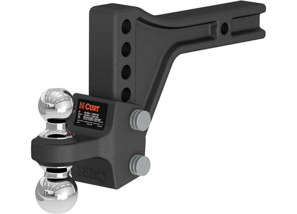 Curt Adjustable Trailer Hitch Ball Mount with Dual Ball, 2" Shank, 15k  • 45935