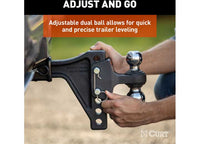 Curt Adjustable Trailer Hitch Ball Mount with Dual Ball, 2" Shank, 15k  • 45935