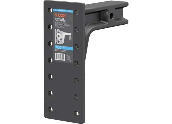 Curt Adjustable Pintle Mount, 2-1/2" Shank, 20,000 lbs., 12-1/2" High, 10-3/4" Long  • 48349