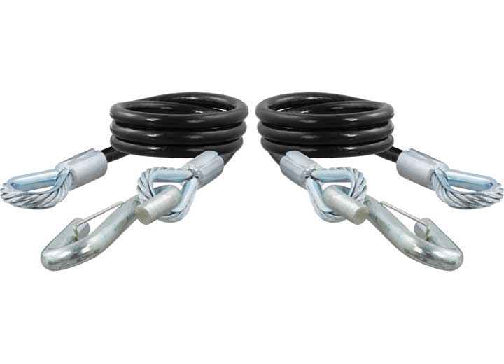 Curt 44" Safety Cables with Two Snap Hooks, 7,500 LBS, Vinyl-Coated, 2 Pack  • 80176