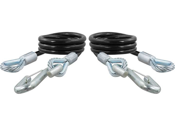 Curt 44" Safety Cables with Two Snap Hooks, 7,500 LBS, Vinyl-Coated, 2 Pack  • 80176
