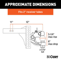 Curt Adjustable Channel Mount w/ 2-5/16" Ball & Pintle, 2" Shank, 13K Lbs  • 45907