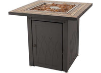 Pleasant Hearth 28" Atlantis Propane Fire Pit Table - Black with Tile Top  • OFG824T