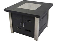 Pleasant Hearth 38" Montreal Propane Fire Pit Table - Black & Stainless  • OFG901T