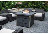 Pleasant Hearth 38" Montreal Propane Fire Pit Table - Black & Stainless  • OFG901T