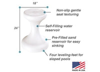 Dunn-Rite Pool Stool Swim-Up Barstool • Pre-Weighted • 24"  • PS24