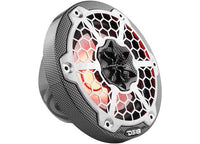 DS18 6.5" 2-Way Coaxial Marine Speaker With LED RGB Lights 125 Watts Rms 4-Ohm -Black Carbon Fiber, Pair  • CF-65