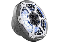 DS18 6.5" 2-Way Coaxial Marine Speaker With LED RGB Lights 125 Watts Rms 4-Ohm -Black Carbon Fiber, Pair  • CF-65