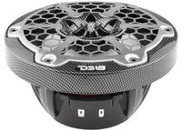 DS18 6.5" 2-Way Coaxial Marine Speaker With LED RGB Lights 125 Watts Rms 4-Ohm -Black Carbon Fiber, Pair  • CF-65