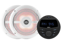 DS18 Marine and Powersports Headunit and 6.5" Marine Speaker Package, White  • MRX16SL/WH