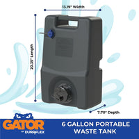 Duraflex Gator Portable Waste Tank 6 Galllon, Without Wheels  • 21900