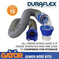 Duraflex Gator 21 Mil Polypropylene RV Sewer Hose Kit, 15 Ft  • 22003