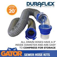 Duraflex Gator 21 Mil Polypropylene RV Sewer Hose Kit, 20 Ft  • 22004