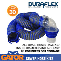 Duraflex Gator 24 Mil Polypropylene RV Sewer Hose Kit, 30 Ft  • 22008