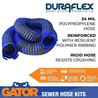 Duraflex Gator 24 Mil Polypropylene RV Sewer Hose Kit, 30 Ft  • 22008