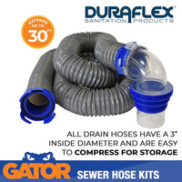 Duraflex Gator 21 Mil Polypropylene RV Sewer Hose Kit, 30 Ft  • 22007