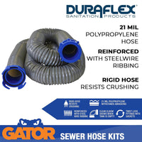 Duraflex Gator 21 Mil Polypropylene RV Sewer Hose Kit, 30 Ft  • 22007