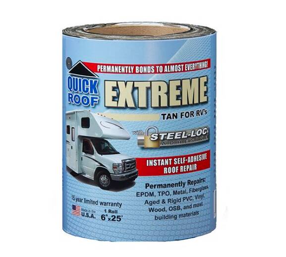 CoFair Quick Roof Extreme Multi-Purpose Tan Roll Tape 6"W x 25'  • T-UBE625