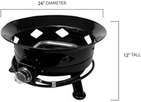 Flame King Outdoor Portable Propane Gas 24â€³ Fire Pit Bowl with Self Igniter, Cover, and Carry Straps  • FKG6502D