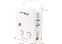 Flame King Portable Tankless Water Heater, Propane Gas, 5L 1.32 GPM at 34,000 BTU  • YSNAZ132